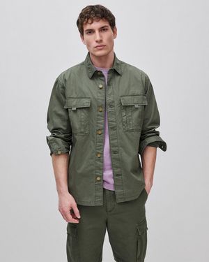 Benetton Benetton, Délavé Cotton Overshirt - Green