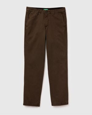 Benetton Benetton, Chino Slim Fit, Taglia, Marrone Scuro, Uomo - Nero