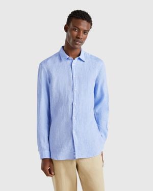 Benetton Benetton, Camicia Azzurra Fantasia - Blu
