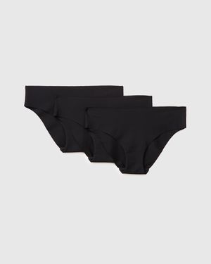 Benetton Benetton, Three Seamless Briefs - Black