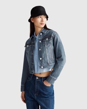 Benetton Benetton, Giacca Di Jeans, Azzurro, Donna - Blu