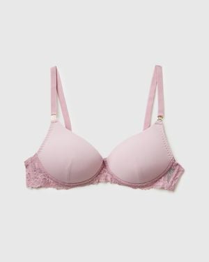 Benetton Benetton, Padded Bra With Lace - Black