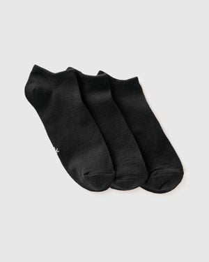 Benetton Benetton, Drei Paar Einfarbige Kurze Socken, Größe, Schwarz, Damen