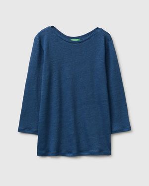 Benetton Benetton, Boat-Neck T-Shirt - Blue