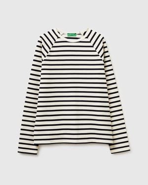 Benetton Benetton, Striped Closed Sweatshirt - Black