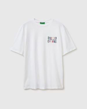 Benetton Benetton, Melange T-Shirt With Logo - Black