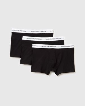 Benetton Benetton, Set Of Three Boxers - Black