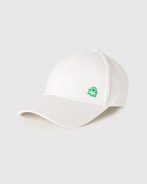 Benetton Benetton, Cappellino Baseball Con Logo, Taglia, Bianco, Uomo - Nero