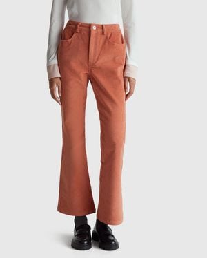 Benetton Benetton, Corduroy Bootcut Trousers - Black