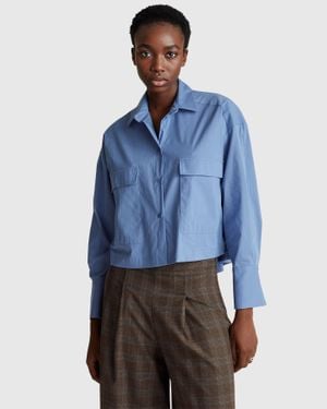 Benetton Benetton, Hemd Mit Taschen, Größe, Hellblau, Damen