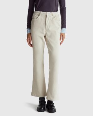 Benetton Benetton, Corduroy Bootcut Trousers - Black