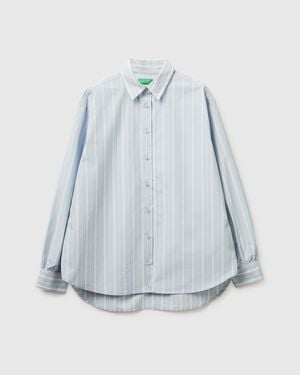 Benetton Benetton, Striped Shirt With Side Band - Black