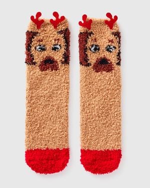 Benetton Benetton, Non-Slip Socks With Doggy - Red