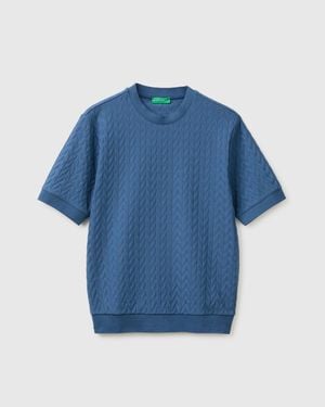 Benetton Benetton, Jacquard T-Shirt - Blue
