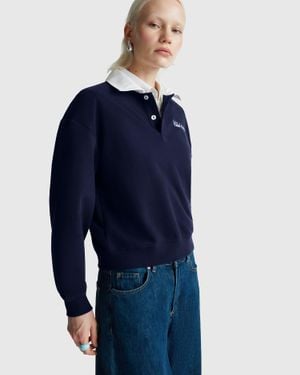 Benetton Benetton, Polo Sudadera De Corte Cómodo, Azul Oscuro, Mujer