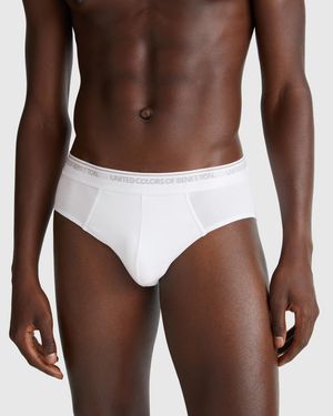 Benetton Benetton, Calzoncillos De Algodón Elástico, Talla, Blanco, Hombre - Negro