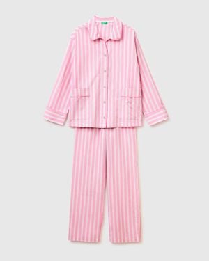 Benetton Benetton, Striped Open Pyjamas - Pink