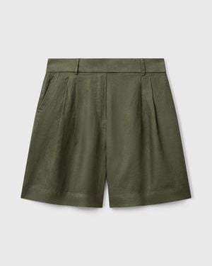 Benetton Benetton, 100% Linen Bermudas - Black