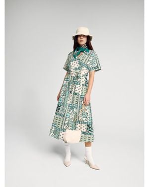 Benetton Benetton, Abito Longuette Con Stampa Bandana, Taglia, Multicolore, Donna - Nero