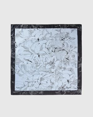 Benetton Benetton, Foulard Con Stampa Fantasia, Taglia, Donna - Blu