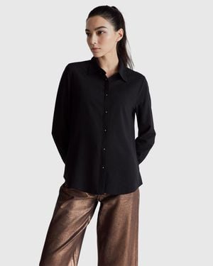 Benetton Benetton, Crepe Shirt - Black
