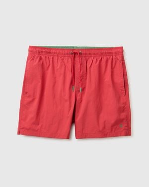 Benetton Benetton, Badehose Mit Kordelzug, Größe, Erdbeerrot, Herren
