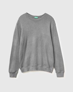 Benetton Benetton, Suéter Cálido De Algodón Elástico, Talla, Gris Claro, Hombre - Negro