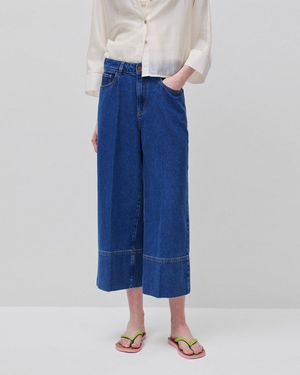 Benetton Benetton, Wide-Fit Denim Trousers - Blue