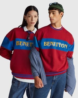 Benetton Benetton, Stranger Things Colour Block Sweatshirt - Red