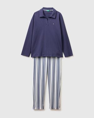 Benetton Benetton, Pyjamas With Striped Trousers - Blue