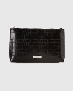 Benetton Benetton, Busta Con Tracolla E Stampa Cocco, Taglia, Nero, Donna