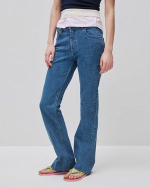 Benetton Benetton, Vaqueros Acampanados, Talla, Azul, Mujer