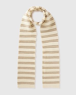 Benetton Benetton, Écharpe En Lurex, Taille, Crème, Femme - Blanc