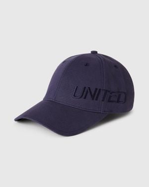 Benetton Benetton, Cappello Baseball Con Ricamo Logo, Blu, Uomo