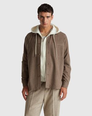 Benetton Benetton, Flannel Overshirt - Brown