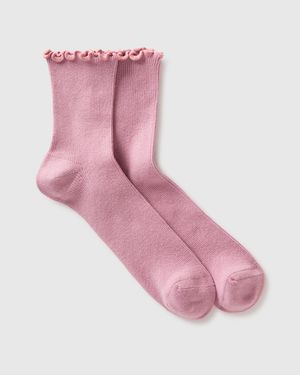 Benetton Benetton, Ribbed Socks - Pink
