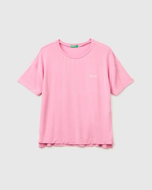 Benetton Benetton, Camiseta De Modal Elástica, Talla, Rosa, Mujer