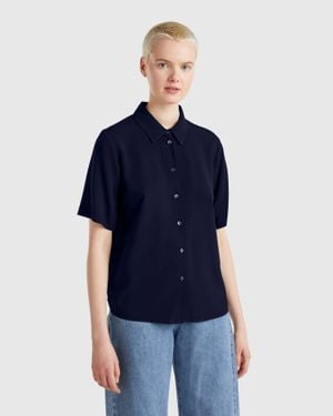 Benetton Benetton, 3/4 Sleeve Shirt - Blue