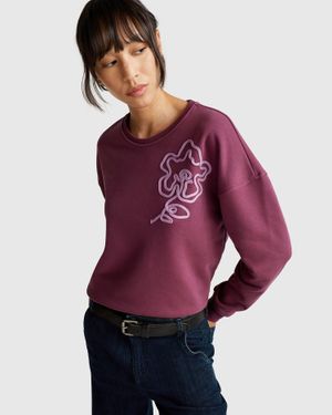 Benetton Benetton, Regular Fit Sweatshirt With Applique - Black