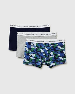 Benetton Benetton, Set Tre Boxer - Nero
