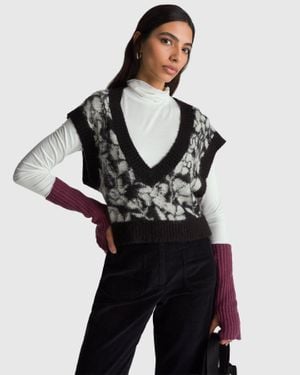 Benetton Benetton, Vest With Floral Pattern - Black