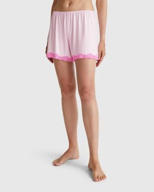 Benetton Benetton, Flowy Shorts With Lace - Black
