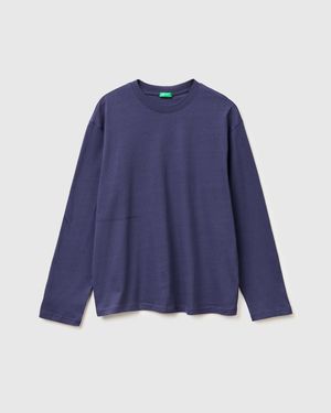 Benetton Benetton, Long-Sleeved T-Shirt With Logo - Blue