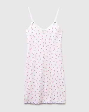 Benetton Benetton, Patterned Nightgown With Shoulder Straps - Black