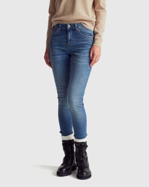 Benetton Benetton, Jeans Push Up Skinny Fit, Taglia, Blu, Donna - Nero
