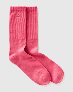 Benetton Benetton, Calcetines De Rizo Hasta Media Pantorrilla, Talla, Rosa, Mujer