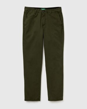 Benetton Benetton, Chino Slim Fit, Taglia, Grigio Scuro, Uomo - Verde