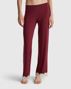 Benetton Benetton, Flowy Trousers With Lace - Red