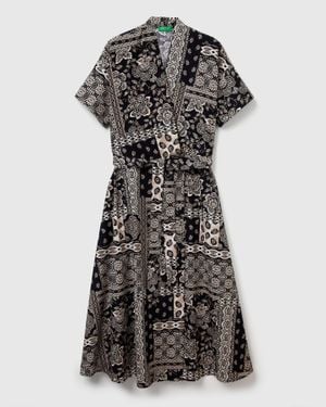 Benetton Benetton, Vestito Con Stampa Bandana, Taglia, Nero, Donna