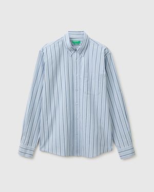 Benetton Benetton, Striped Button-Down Shirt - Blue